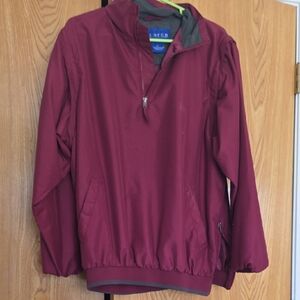 Burgundy Half-Zip Windbreaker Jacket